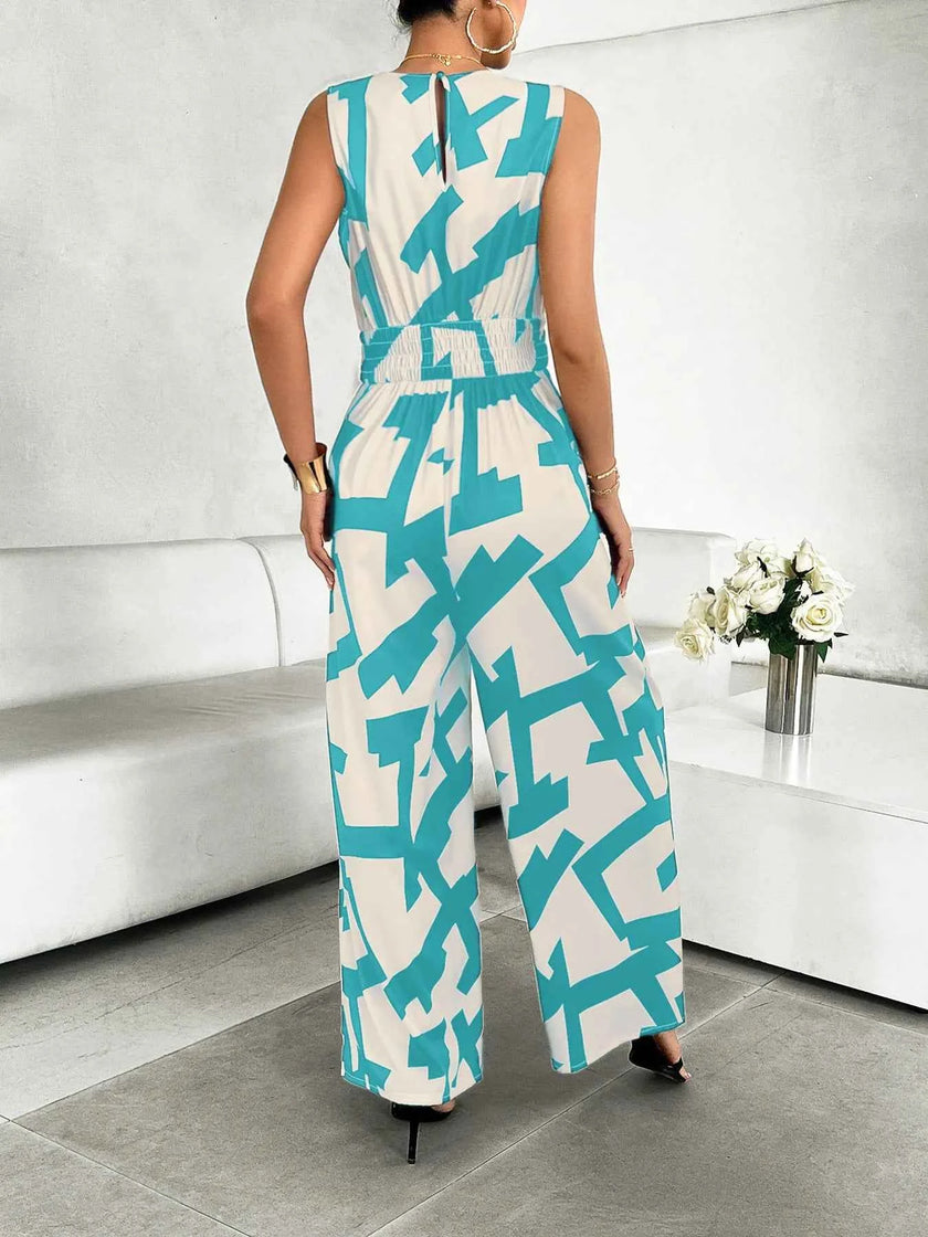 Printed Wide Leg Jumpsuit