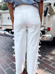 Bow-Accented Wide-Leg Pants