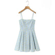 Printed Blue Mini A-Line Dress for Women