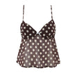style retro polka dot V-neck crop top matching dress set
