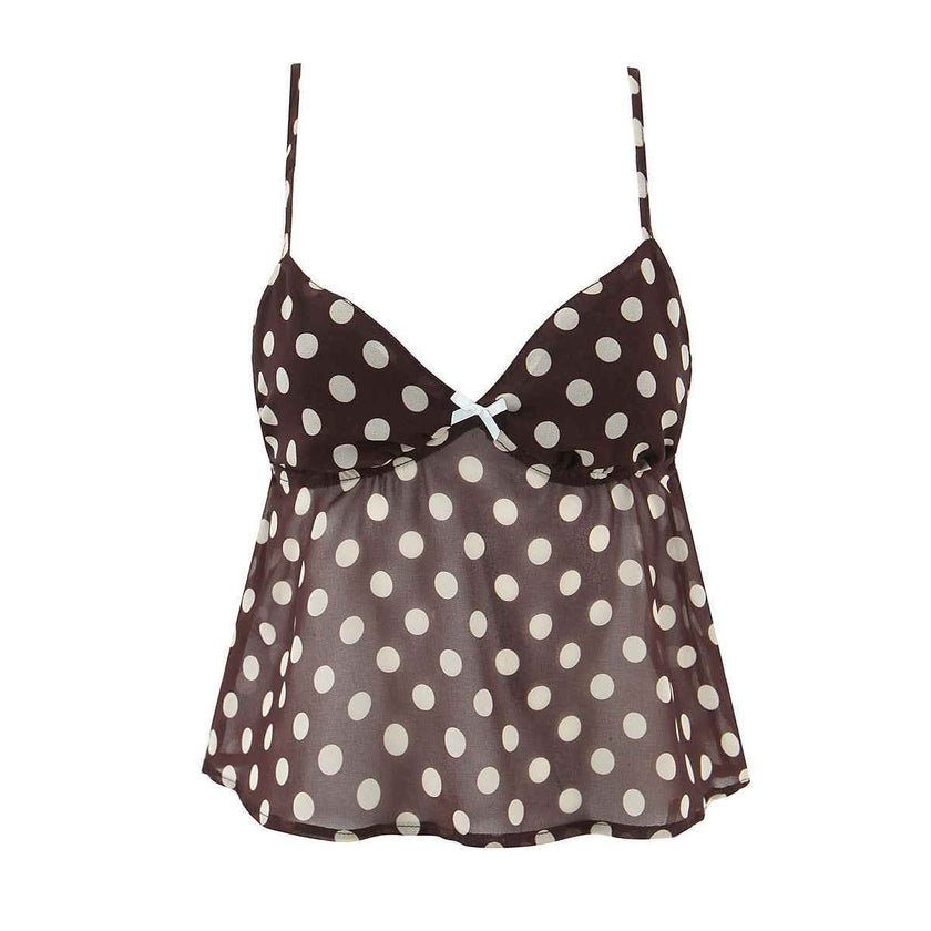 style retro polka dot V-neck crop top matching dress set