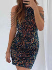 Full Size Sequin Embellished Bodycon Mini Dress Plus Size