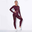 Hollow Out Seamless Yoga Set Sport Outfits Women Black Two 2 Piece Crop Top Bra Leggings Workout Gym suit Fitness Sport Sets