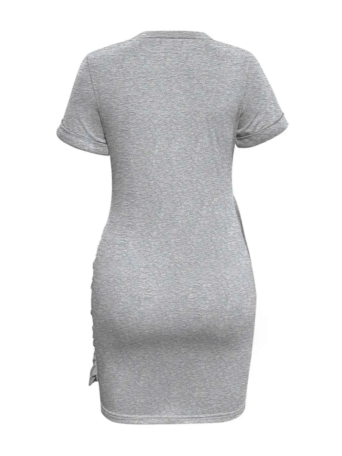 Round Neck Short Sleeve Mini Tee Dress