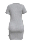 Round Neck Short Sleeve Mini Tee Dress