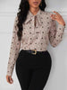 Polka Dot Tie Neck Blouse