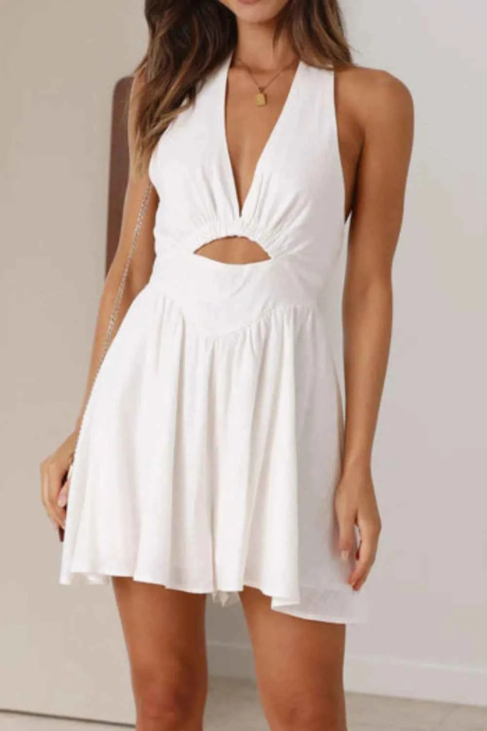 Cutout Halter Neck Mini Dress