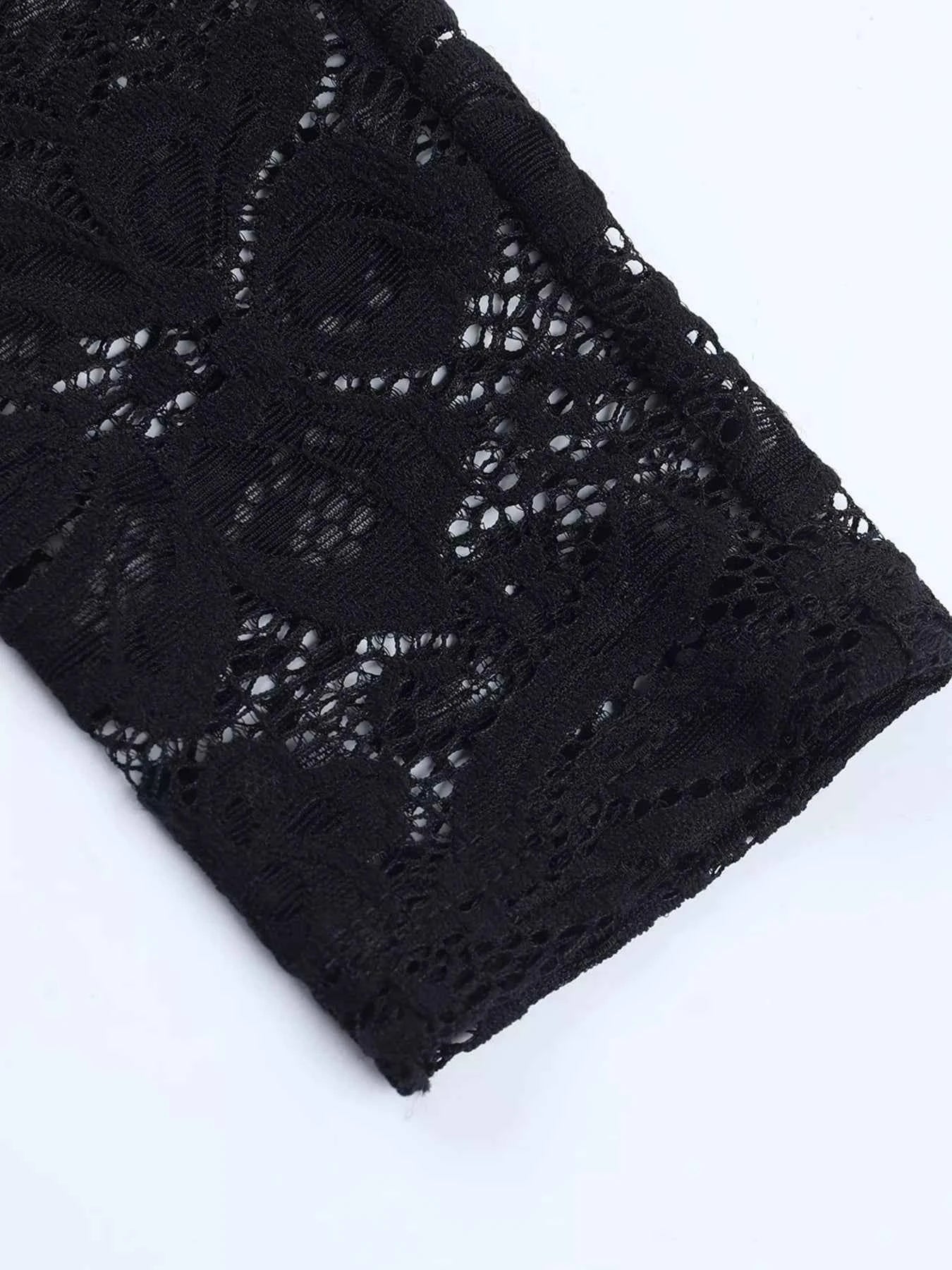 Lace Long Sleeve Bodycon Mini Dress