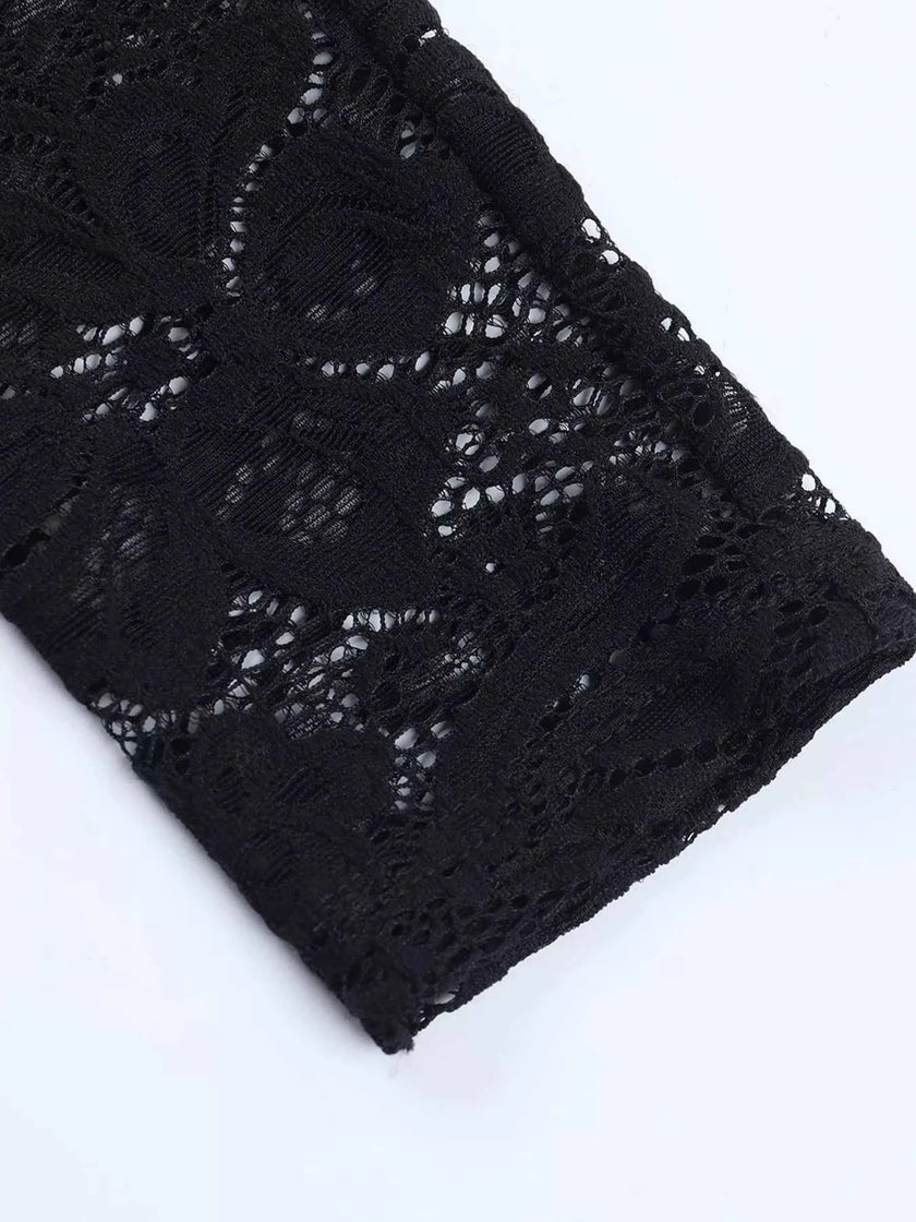 Lace Long Sleeve Bodycon Mini Dress