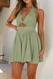 Cutout Halter Neck Mini Dress