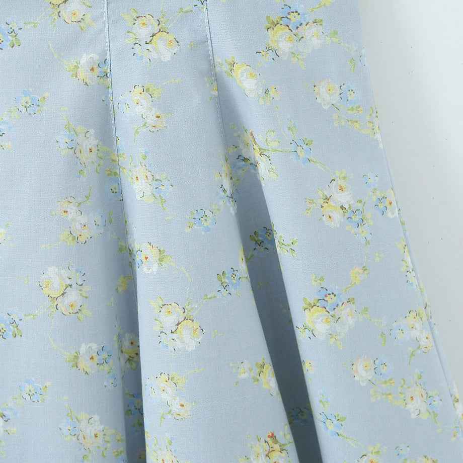 Printed Blue Mini A-Line Dress for Women