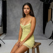 Floral Bow Tie Strapless Tulle Mini Dress