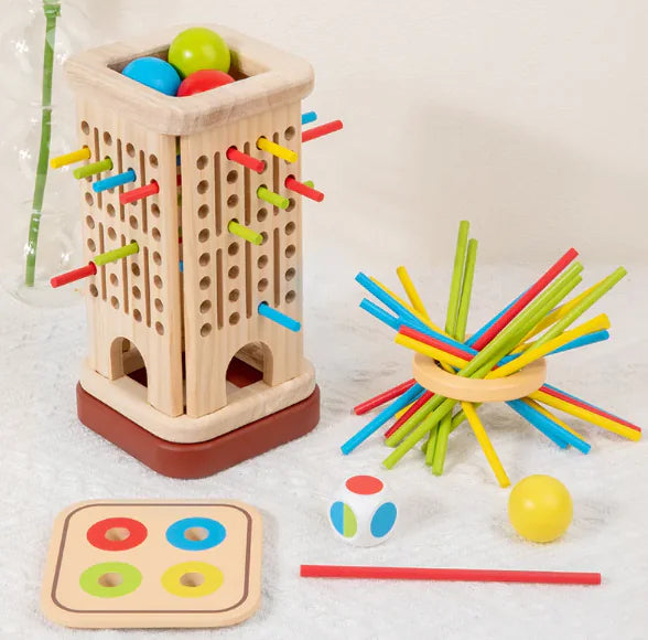 Wooden Stick Tower Balance Game