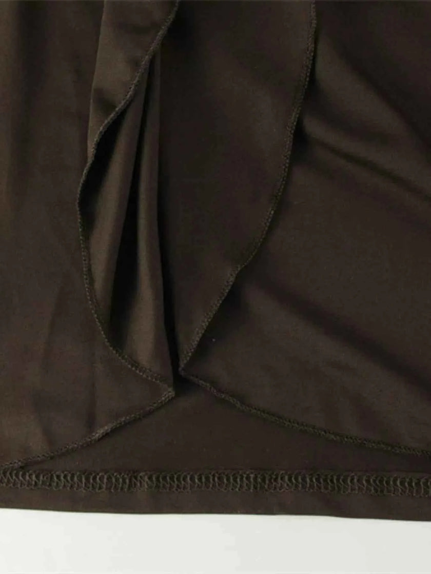 Turtleneck Long Sleeve Tie Waist Maxi Dress