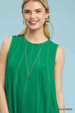 Umgee Linen Sleeveless Swing Dress