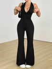 Halter Neck Flare Jumpsuit