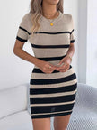 Striped Bodycon Knit Mini Dress