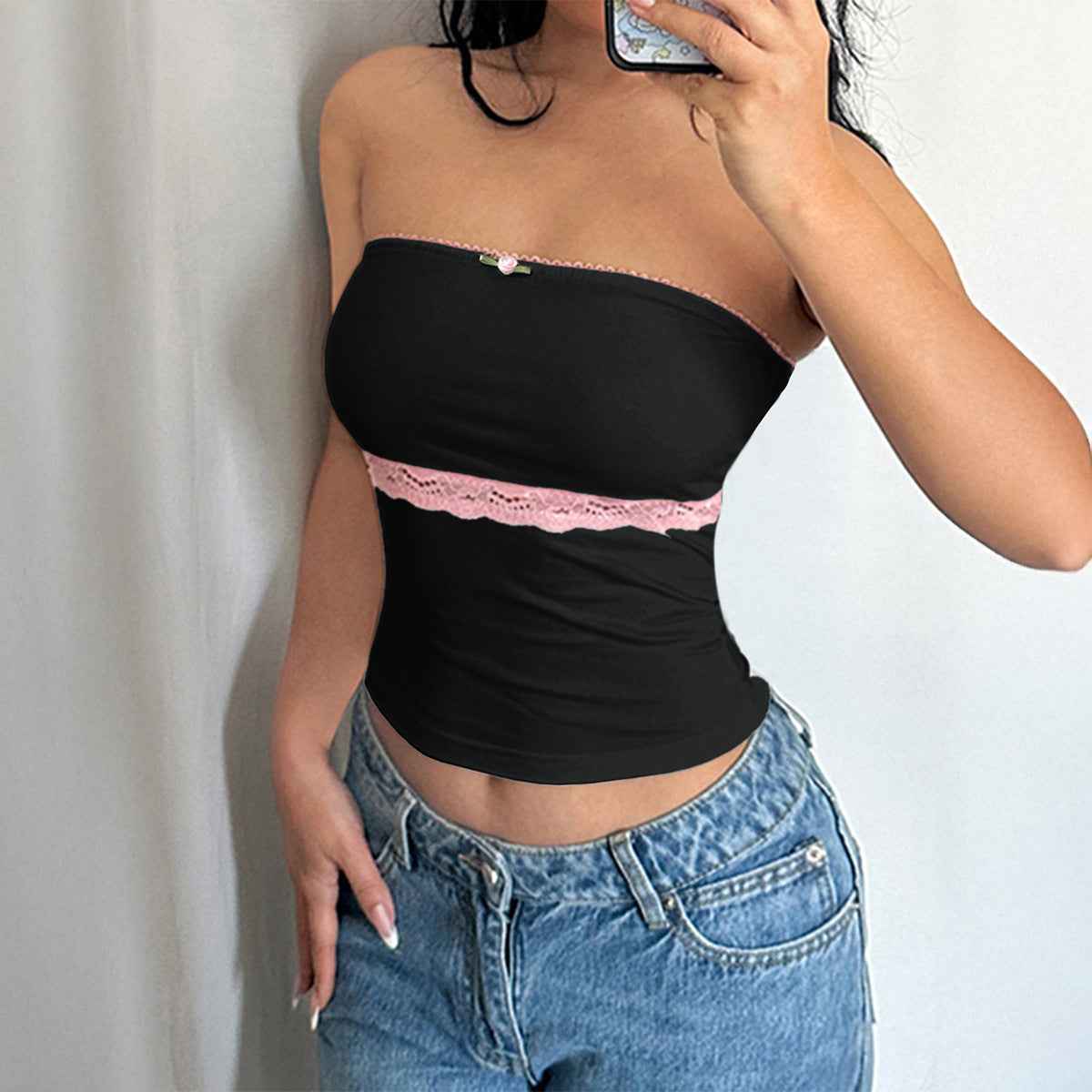 Lace Tube Top Women's Blouse