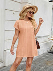 Round Neck Short Sleeve Mini Dress