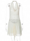 Halter Neck Asymmetrical Hem Mini Dress