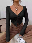 Twisted Front Long Sleeve T-Shirt