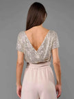 Full Size Sequin Short Sleeve Wide Leg Jumpsuit Plus Size