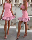 Solid Color Top + Embellished Skirt Set