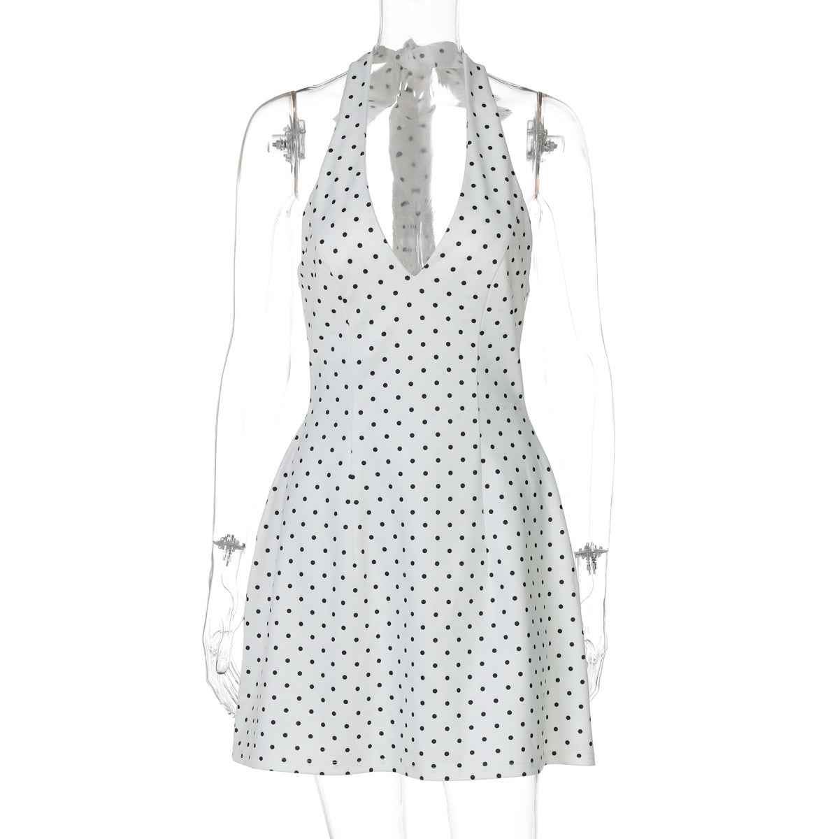 Women's Sexy V-Neck Printed Halter Backless Dress
