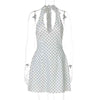 Women's Sexy V-Neck Printed Halter Backless Dress