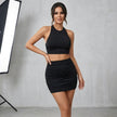 Halter Neck Vest & Skirt Co-ord Set