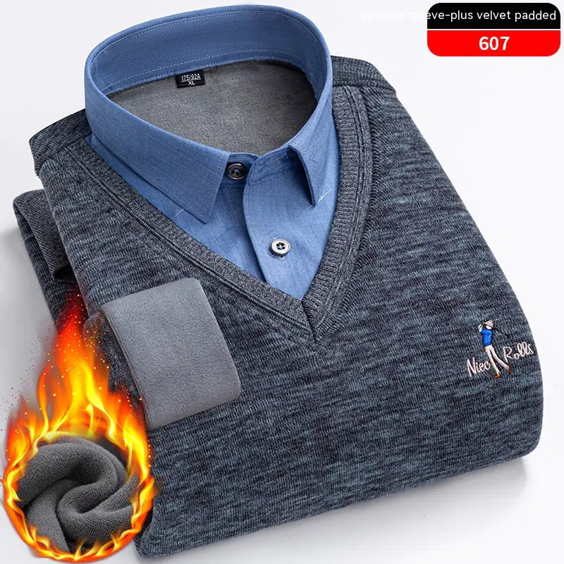 Men's Warm Knitted Two-Piece Set