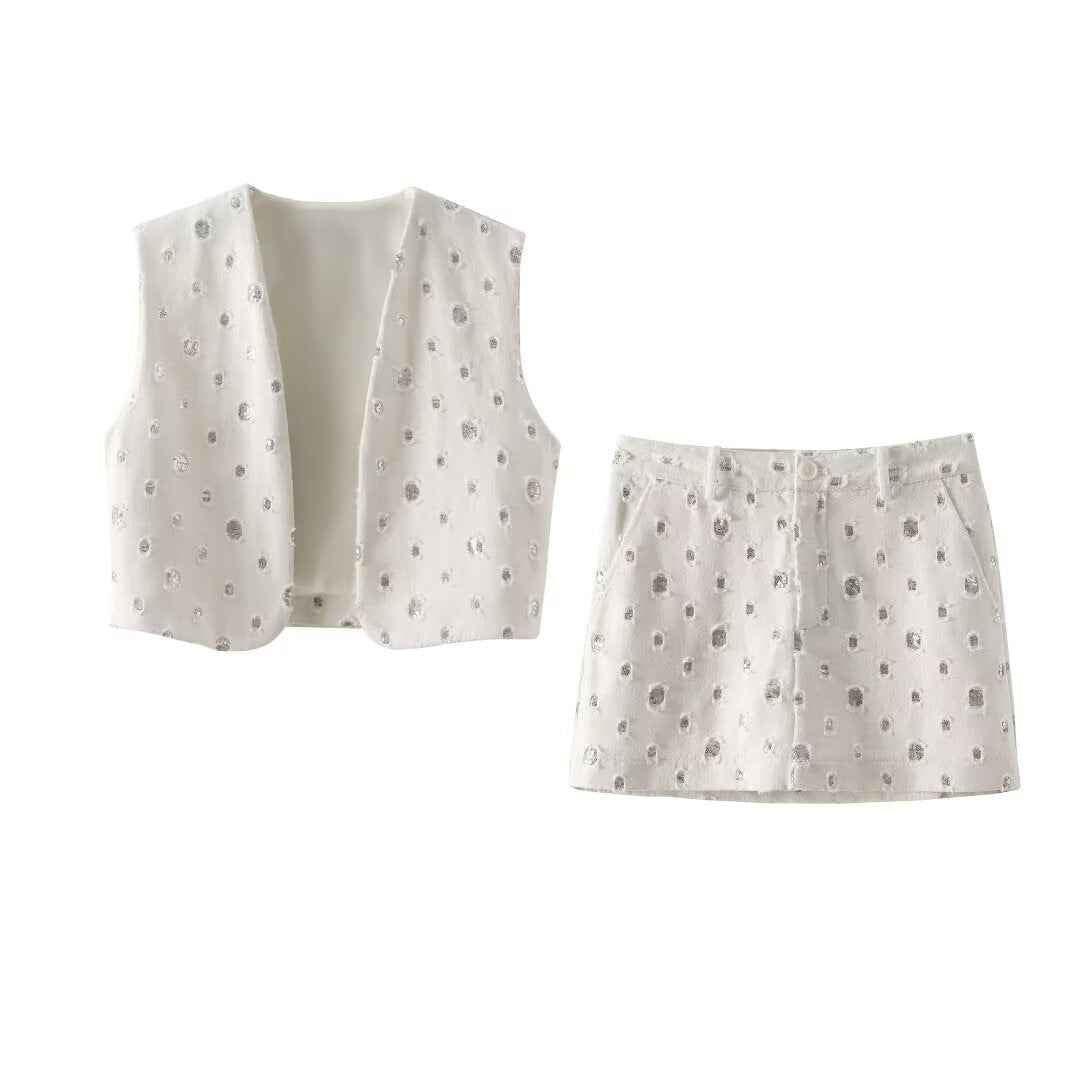 American Fashion Casual Crop Top + Skirt Set