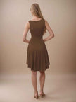 High-Low Round Neck Sleeveless Mini Dress