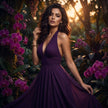 V-Neck Halter Maxi Dress