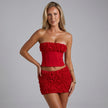 Strapless Boned Crop Top & Mini Skirt Set