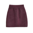 Ins Booss Mini Dress Knitted Thickened A- line Skirt Elastic Waist Sweet Soft Skirt Versatile Style For Various Occasions