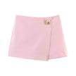Square Buckle Patchwork Skirt Pants Mini Dress