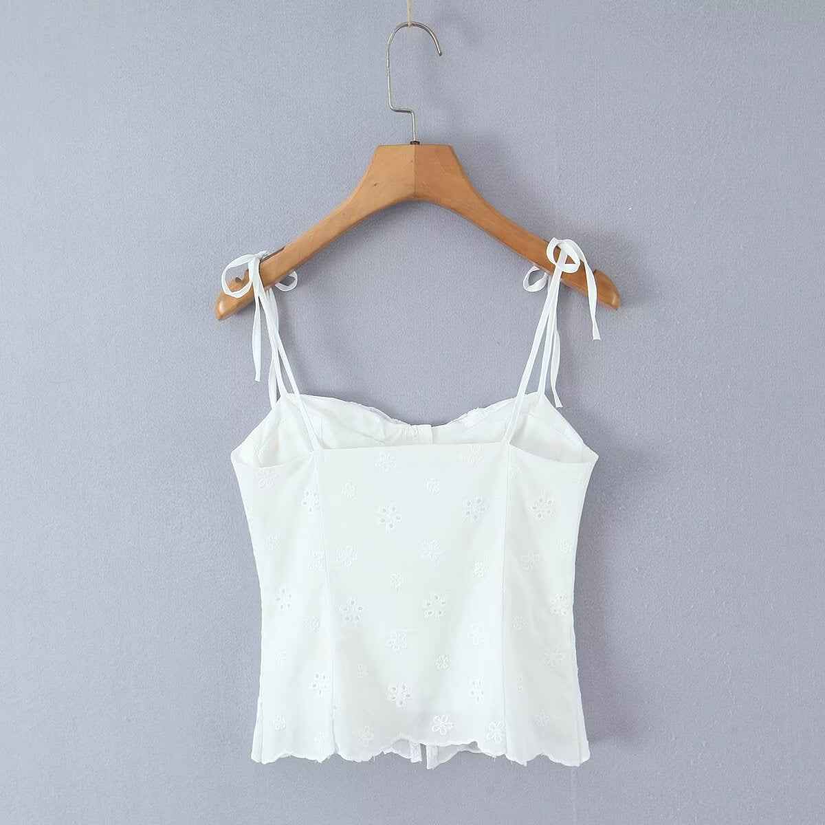 Sexy camisole top embroidered floral skirt set