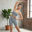 Seamless Knit Spaghetti Strap Sports Bra & Leggings Yoga Set