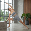 Seamless Knit Spaghetti Strap Sports Bra & Leggings Yoga Set