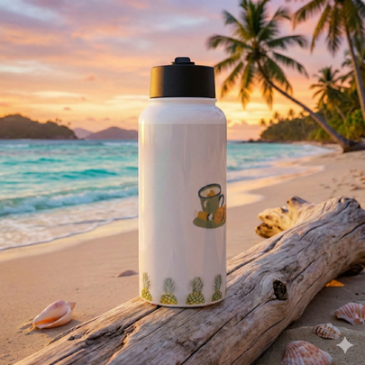 Stainless Steel Water Bottle with a Straw Lid