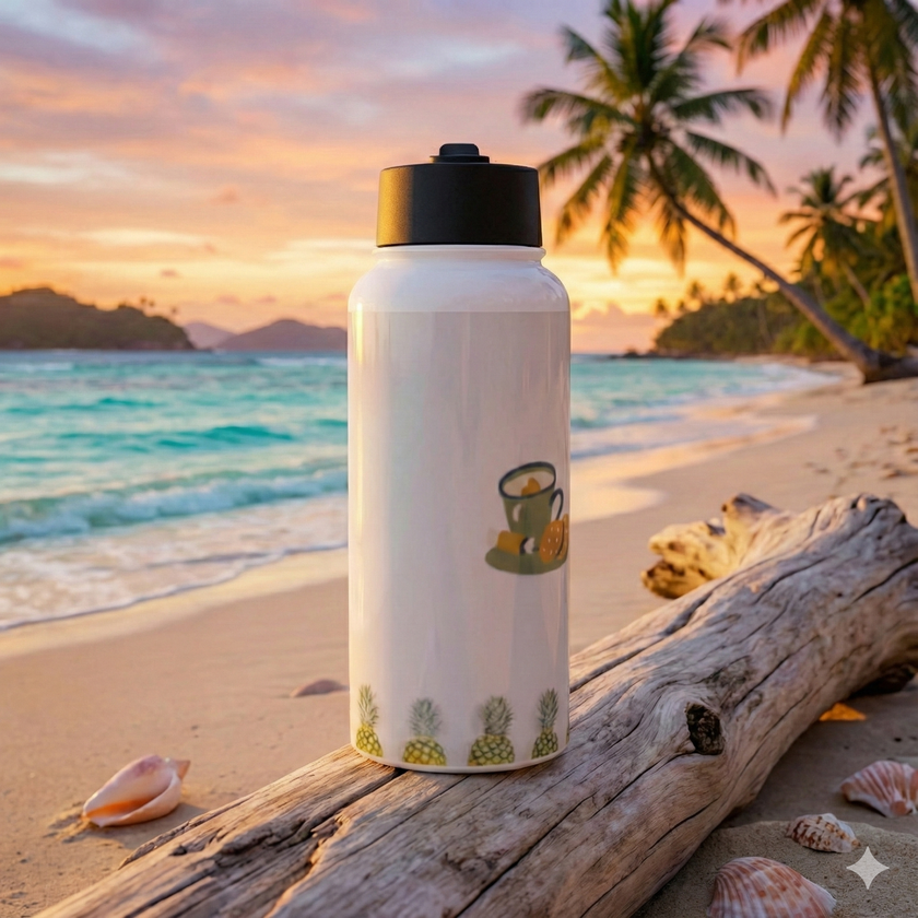 Stainless Steel Water Bottle with a Straw Lid