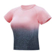 Gradient Short Sleeve Women's Sportswear suit Seamless Gym Clothing Women Gym Yoga Set Fitness Leggings+Cropped shirts