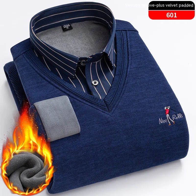 Men's Warm Knitted Two-Piece Set