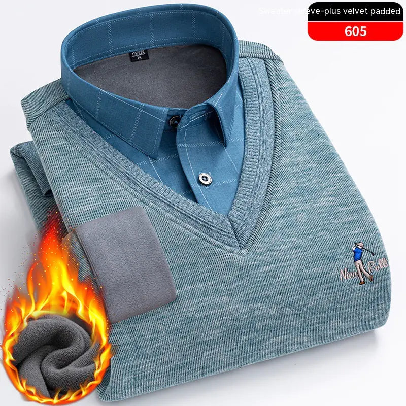 Men's Warm Knitted Two-Piece Set