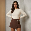 Square Buckle Wrap Mini Skort