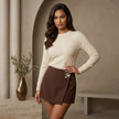 Square Buckle Wrap Mini Skort