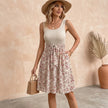 Tied Front Floral Mini Tank Dress