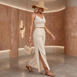 Smocked Surplice Cami and Wide Leg Pants Set