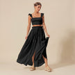 SO ME Smocked Top and Flowy Maxi Skirt Set